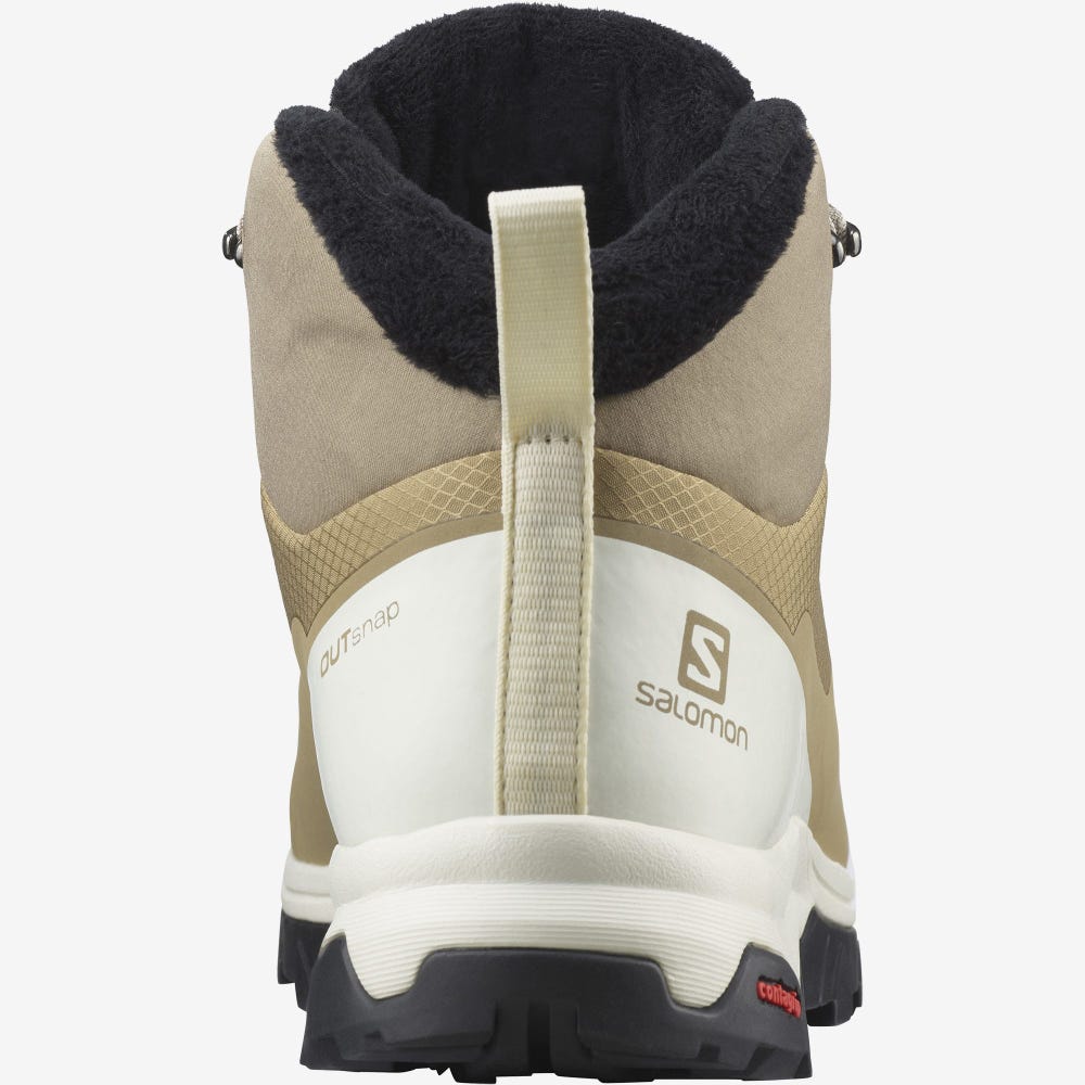 Men's Salomon OUTSNAP CLIMASALOMON™ WATERPROOF Winter Boots Brown/Black | OEBT-98013