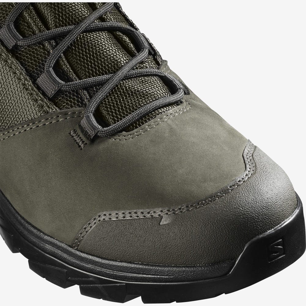 Men's Salomon OUTWARD GORE-TEX Hiking Boots Olive/Black | XBMW-81762