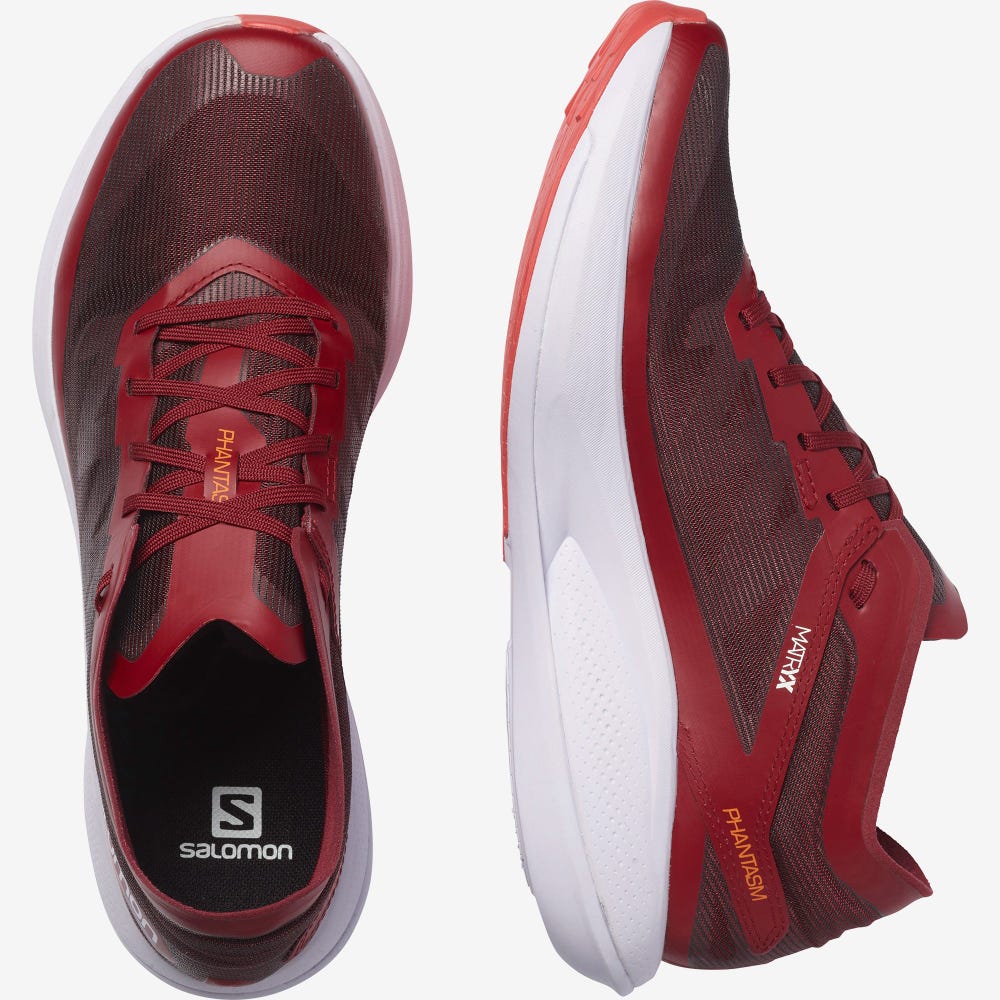 Men's Salomon PHANTASM Running Shoes Red/Purple/Orange | VZEH-07928