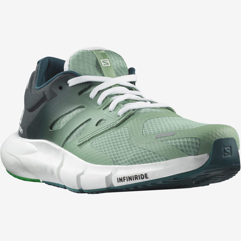 Men's Salomon PREDICT 2 Running Shoes Grey Green/Deep Green/Light Green | CFVW-64591