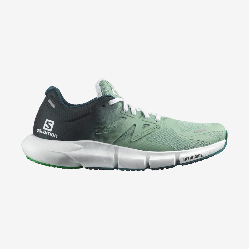 Men\'s Salomon PREDICT 2 Running Shoes Grey Green/Deep Green/Light Green | CFVW-64591
