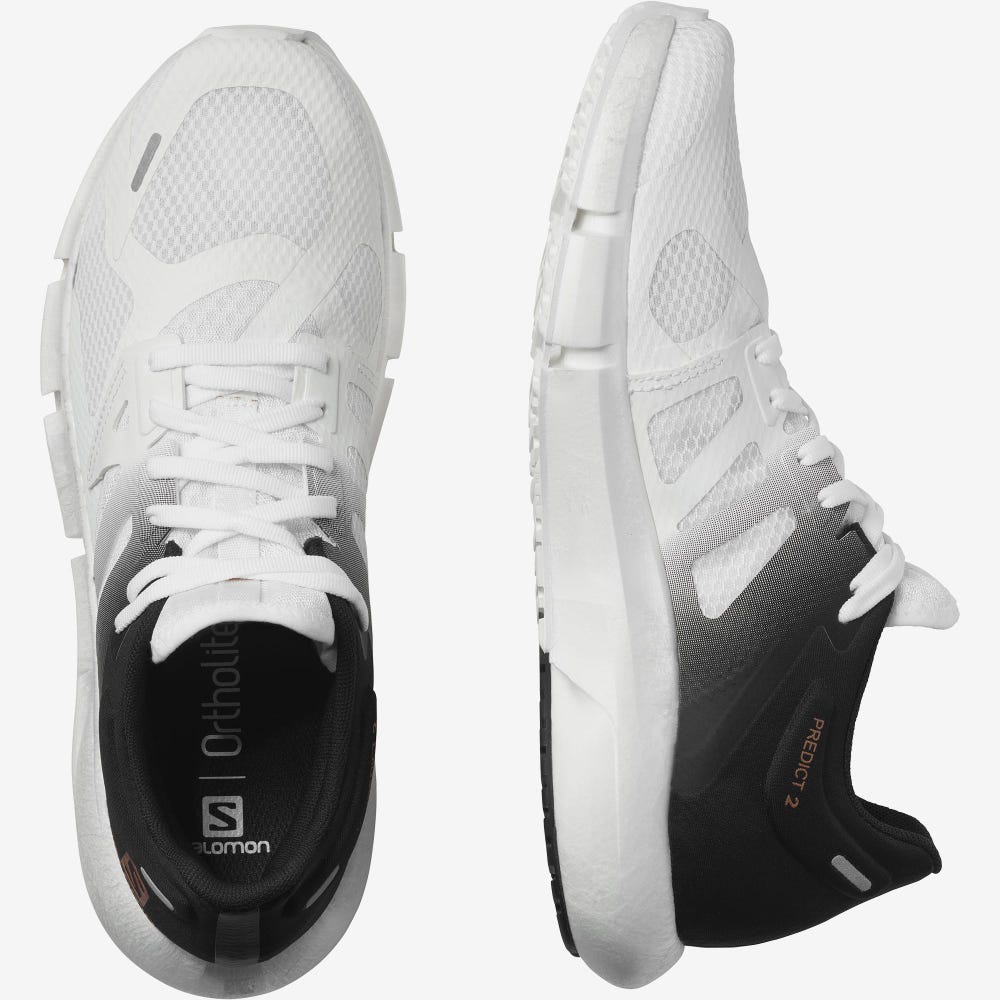 Men's Salomon PREDICT 2 Running Shoes White/Black/White | GFQB-76914