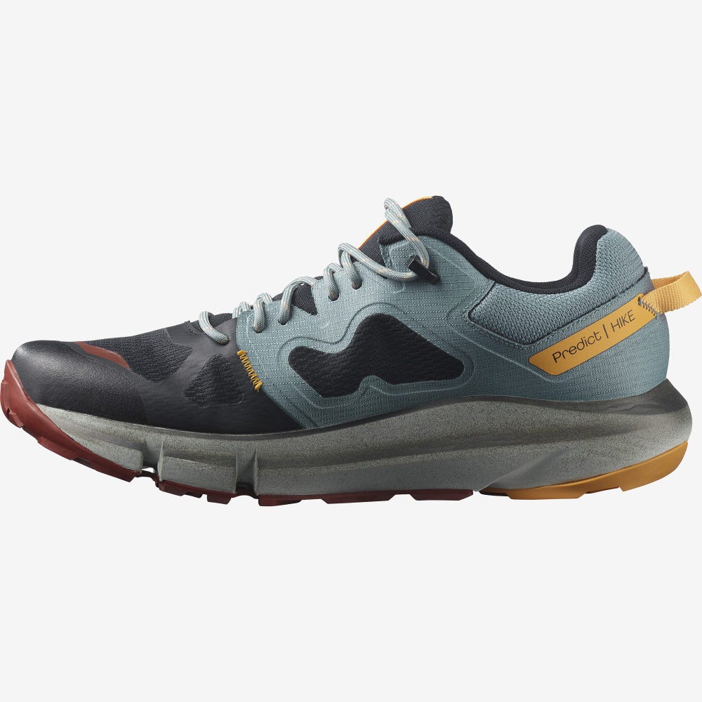 Men's Salomon PREDICT HIKE GORE-TEX Hiking Shoes Black/Orange | YQLN-09738