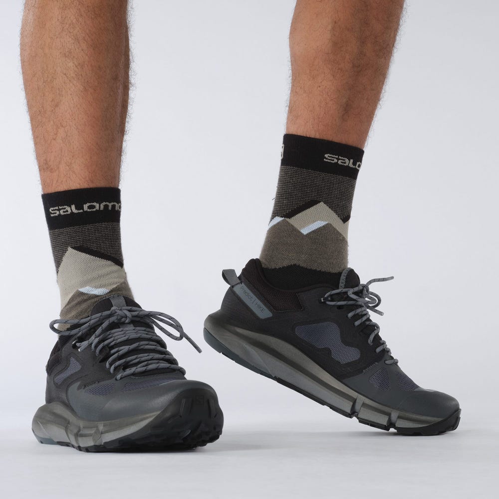 Men's Salomon PREDICT HIKE GORE-TEX Hiking Shoes Grey/Black | YUCH-21954