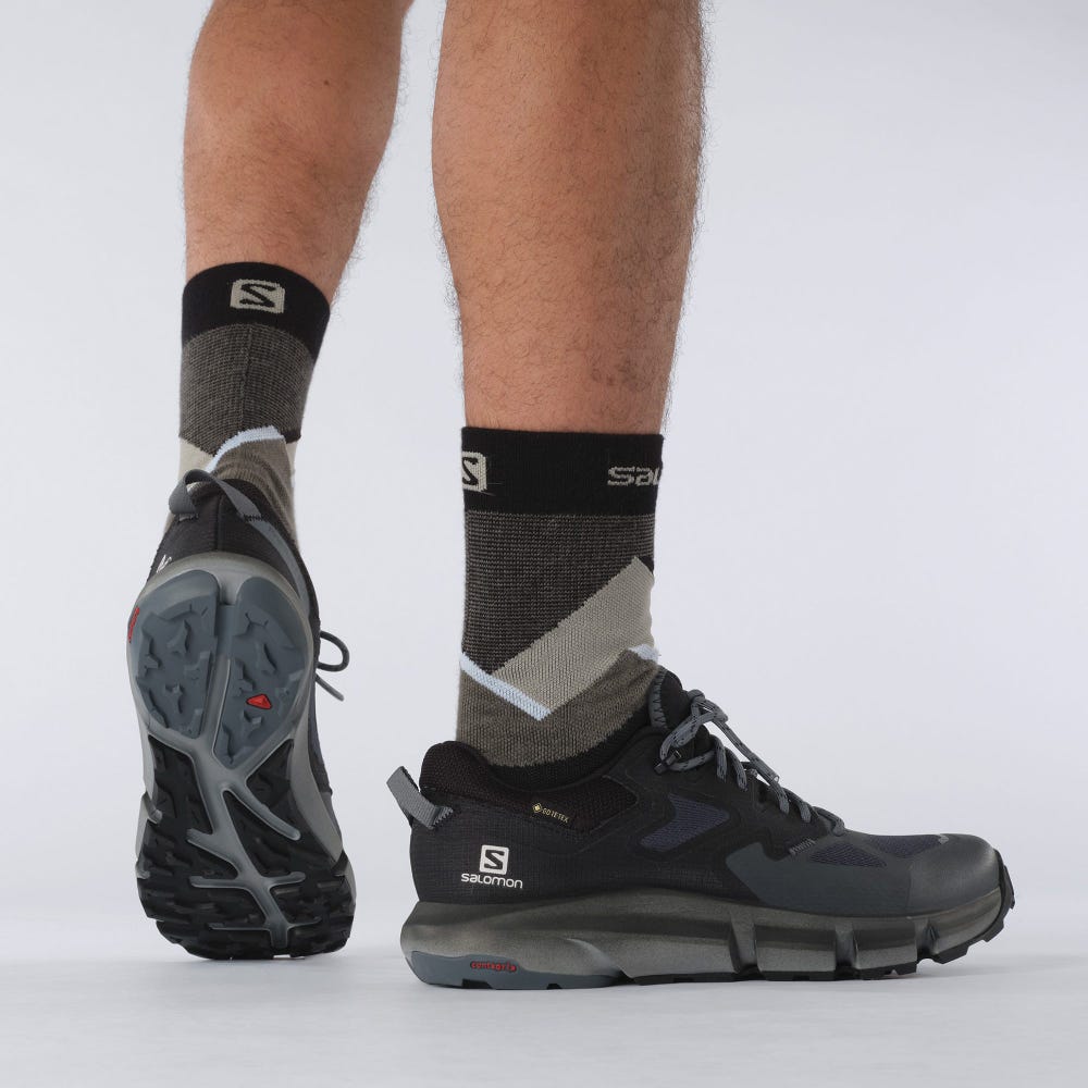 Men's Salomon PREDICT HIKE GORE-TEX Hiking Shoes Grey/Black | YUCH-21954