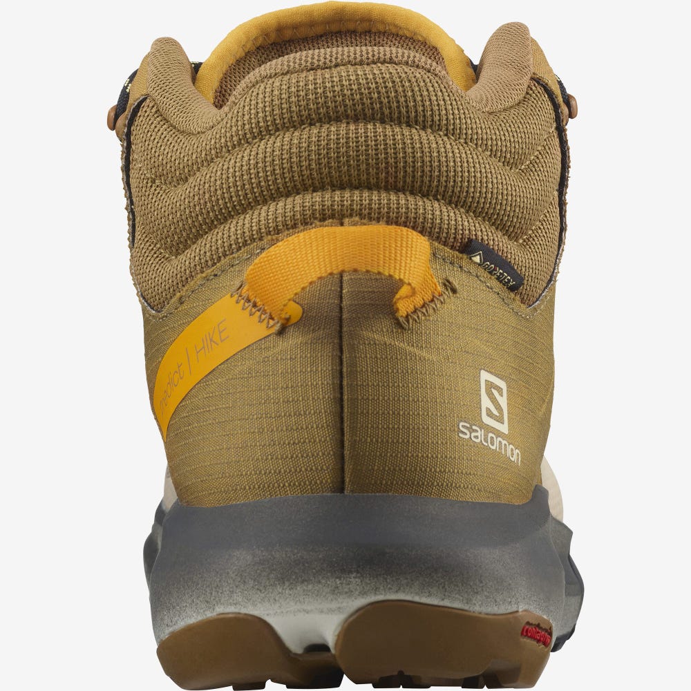 Men's Salomon PREDICT HIKE MID GORE-TEX Hiking Boots Brown/Beige | QFAH-65473