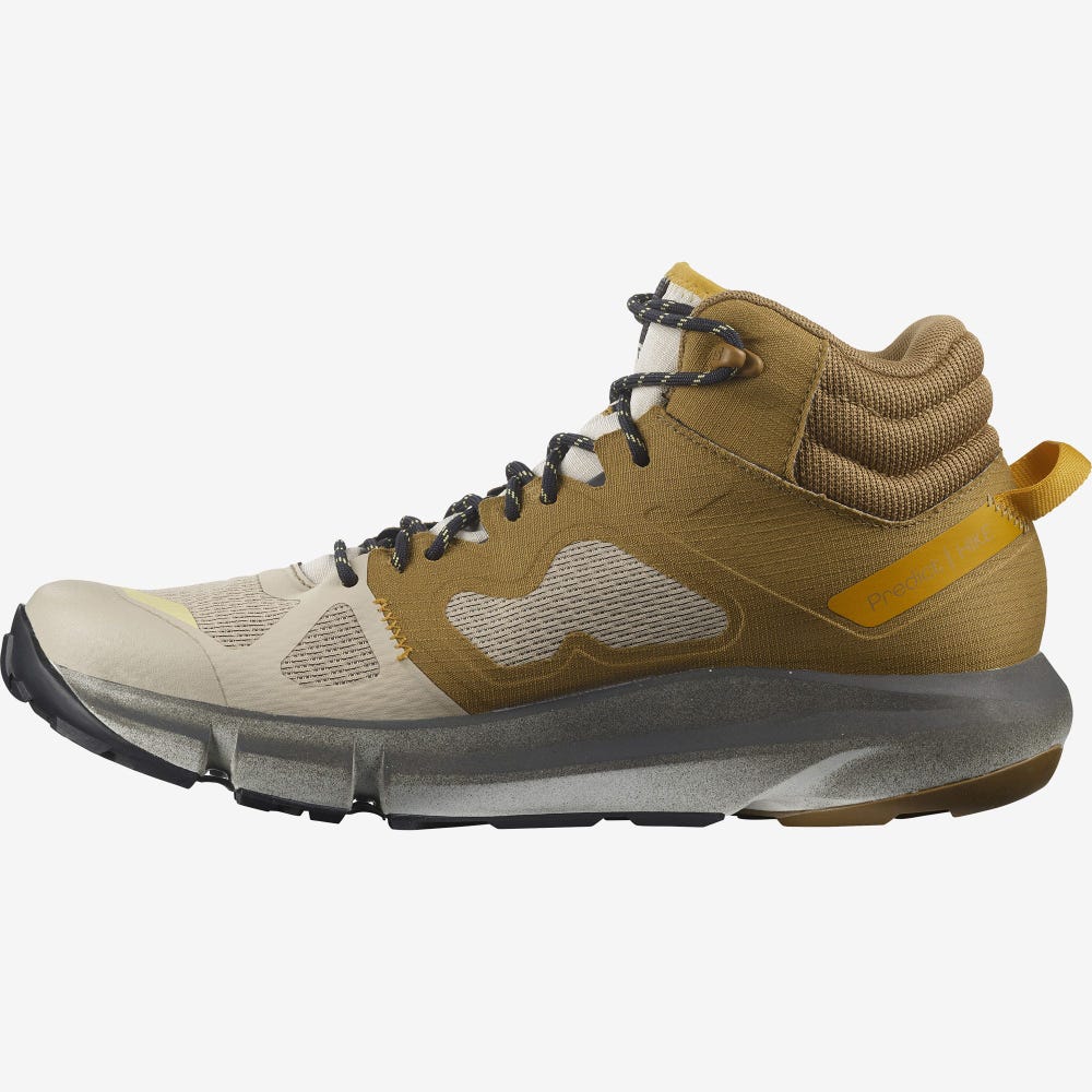 Men's Salomon PREDICT HIKE MID GORE-TEX Hiking Boots Brown/Beige | QFAH-65473