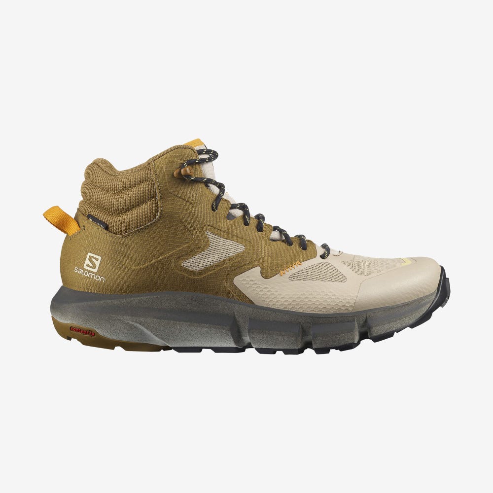 Men\'s Salomon PREDICT HIKE MID GORE-TEX Hiking Boots Brown/Beige | QFAH-65473