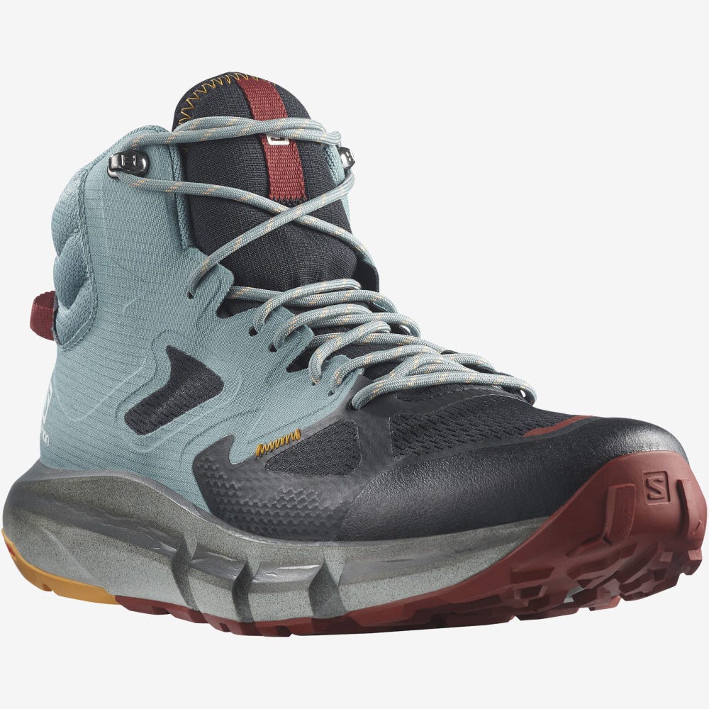 Men's Salomon PREDICT HIKE MID GORE-TEX Hiking Boots Black/Orange | XCPJ-67014