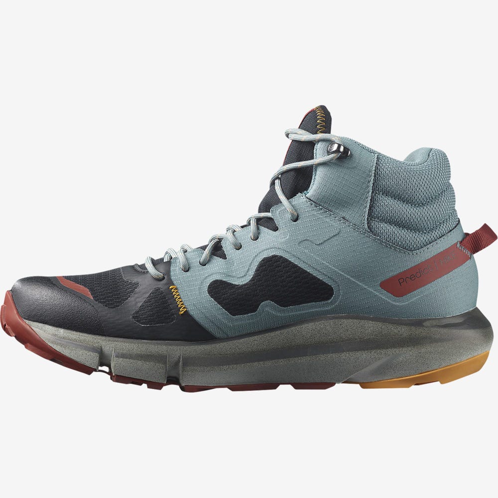 Men's Salomon PREDICT HIKE MID GORE-TEX Hiking Boots Black/Orange | XCPJ-67014