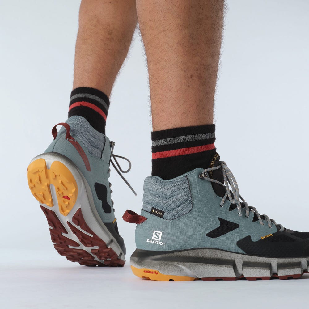 Men's Salomon PREDICT HIKE MID GORE-TEX Hiking Boots Black/Orange | XCPJ-67014