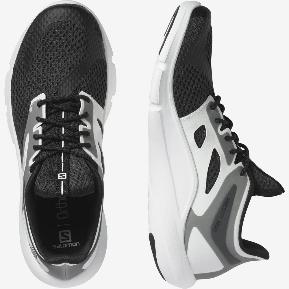 Men's Salomon PREDICT MOD Running Shoes Black/White | KUWX-53214