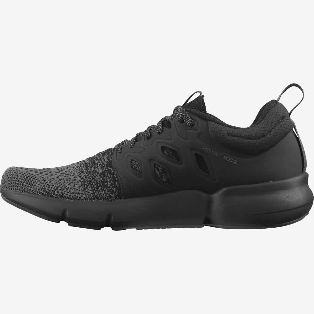 Men's Salomon PREDICT SOC 2 Running Shoes Grey/Black | ELAG-49863