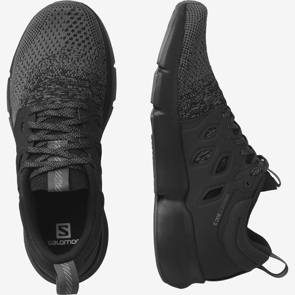 Men's Salomon PREDICT SOC 2 Running Shoes Grey/Black | ELAG-49863