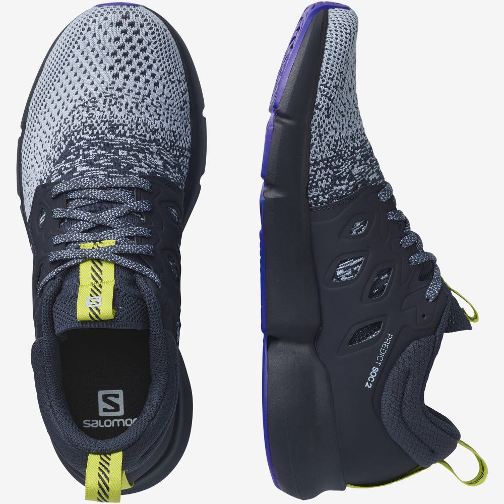 Men's Salomon PREDICT SOC 2 Running Shoes Blue/Indigo | FTQY-71256