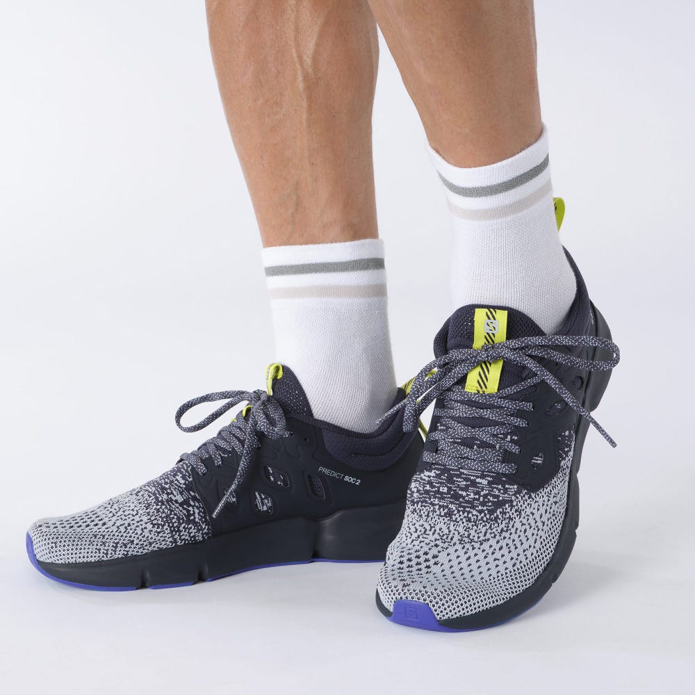 Men's Salomon PREDICT SOC 2 Running Shoes Blue/Indigo | FTQY-71256
