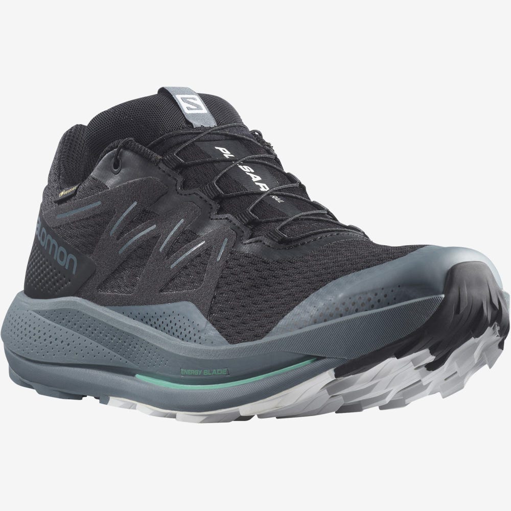 Men's Salomon PULSAR TRAIL GORE-TEX Trail Running Shoes Black/Mint | AJBZ-53748