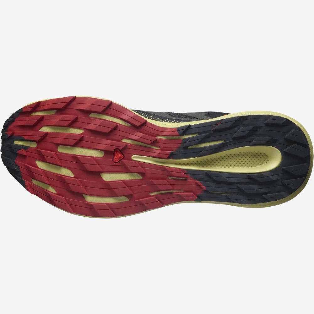 Men's Salomon PULSAR TRAIL GORE-TEX Trail Running Shoes Black/Green/Red | RPXM-17942