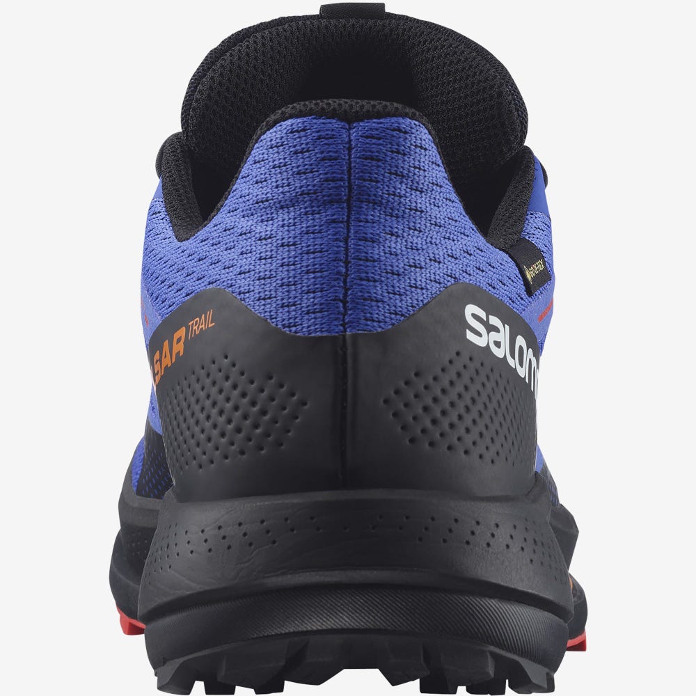Men's Salomon PULSAR TRAIL GORE-TEX Trail Running Shoes Blue/Black/Red | YHTS-86510