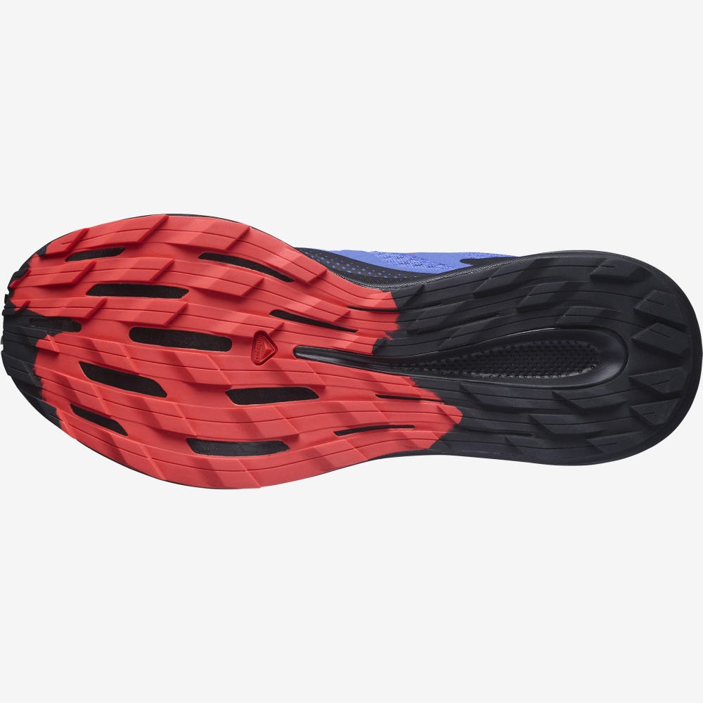 Men's Salomon PULSAR TRAIL GORE-TEX Trail Running Shoes Blue/Black/Red | YHTS-86510