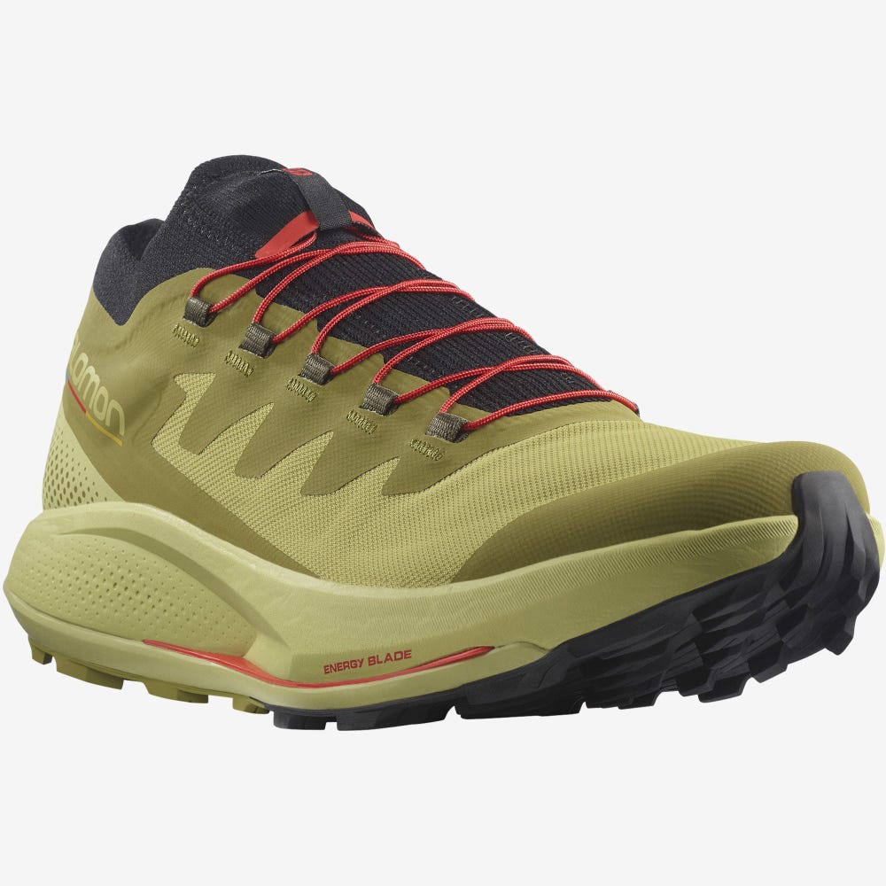 Men's Salomon PULSAR TRAIL PRO Trail Running Shoes Green/Black | MHNZ-27139