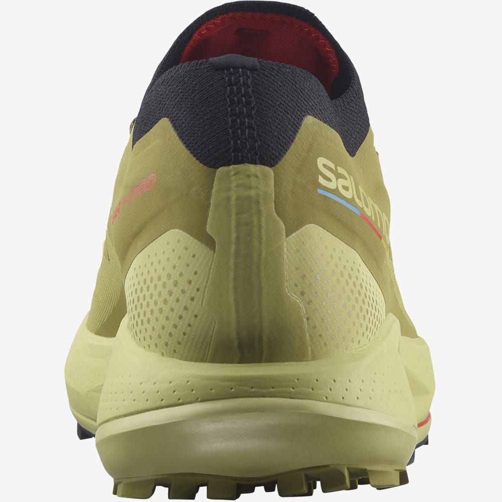 Men's Salomon PULSAR TRAIL PRO Trail Running Shoes Green/Black | MHNZ-27139