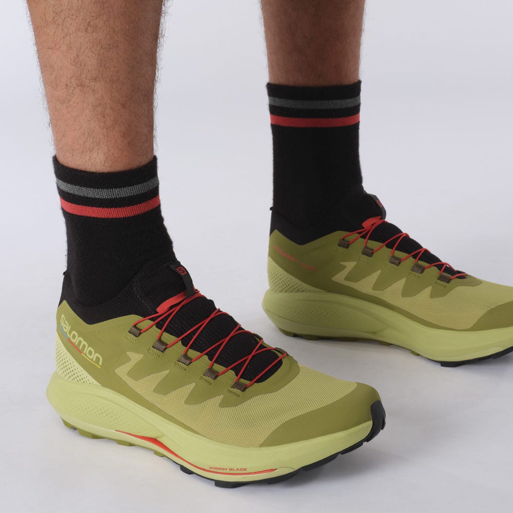 Men's Salomon PULSAR TRAIL PRO Trail Running Shoes Green/Black | MHNZ-27139