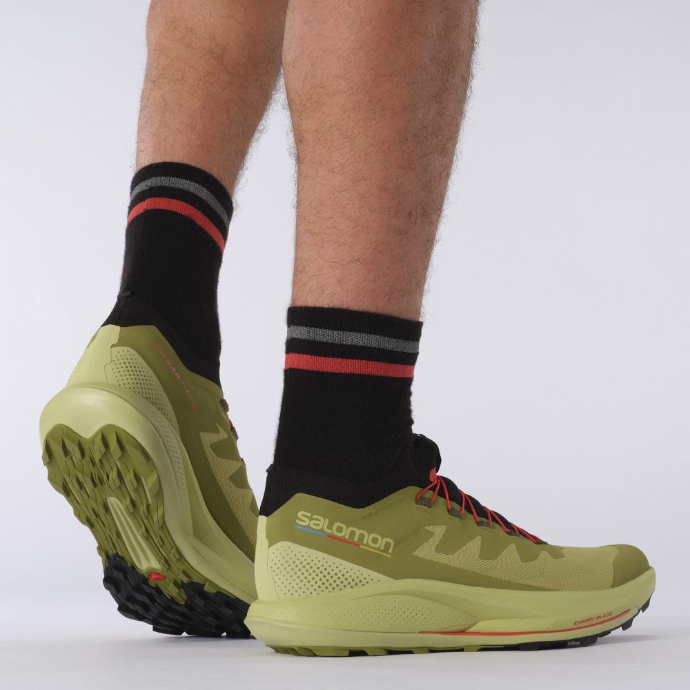 Men's Salomon PULSAR TRAIL PRO Trail Running Shoes Green/Black | MHNZ-27139