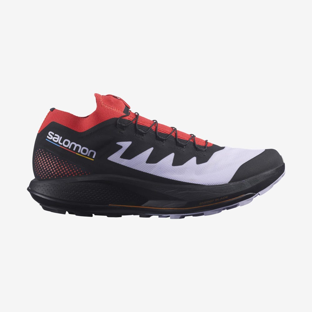Men\'s Salomon PULSAR TRAIL PRO Trail Running Shoes Purple/Red/Black | QFHL-59268
