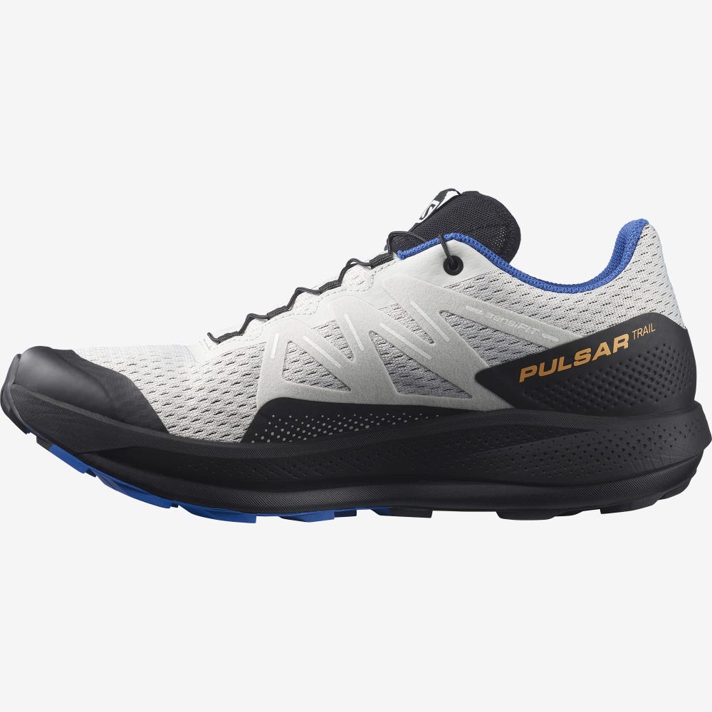 Men's Salomon PULSAR TRAIL Trail Running Shoes Beige/Black/Blue | ATZE-81029