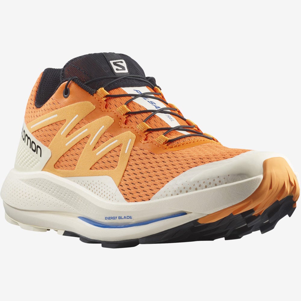 Men's Salomon PULSAR TRAIL Trail Running Shoes Orange/Light Yellow/Black | FSYH-37129