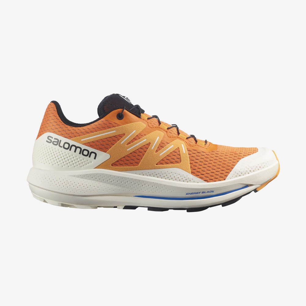 Men\'s Salomon PULSAR TRAIL Trail Running Shoes Orange/Light Yellow/Black | FSYH-37129