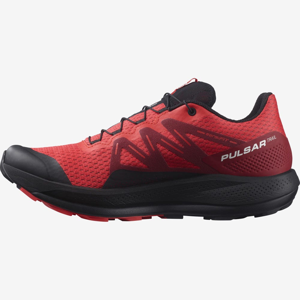 Men's Salomon PULSAR TRAIL Trail Running Shoes Red/Red/Black | IPKF-84630
