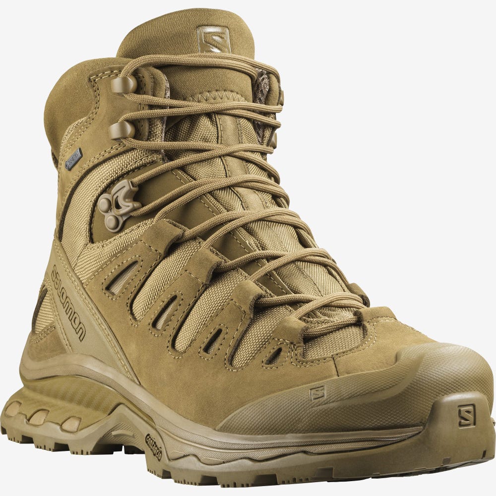 Men's Salomon QUEST 4D GORE-TEX FORCES 2 Tactical Boots Brown | UOGS-78509