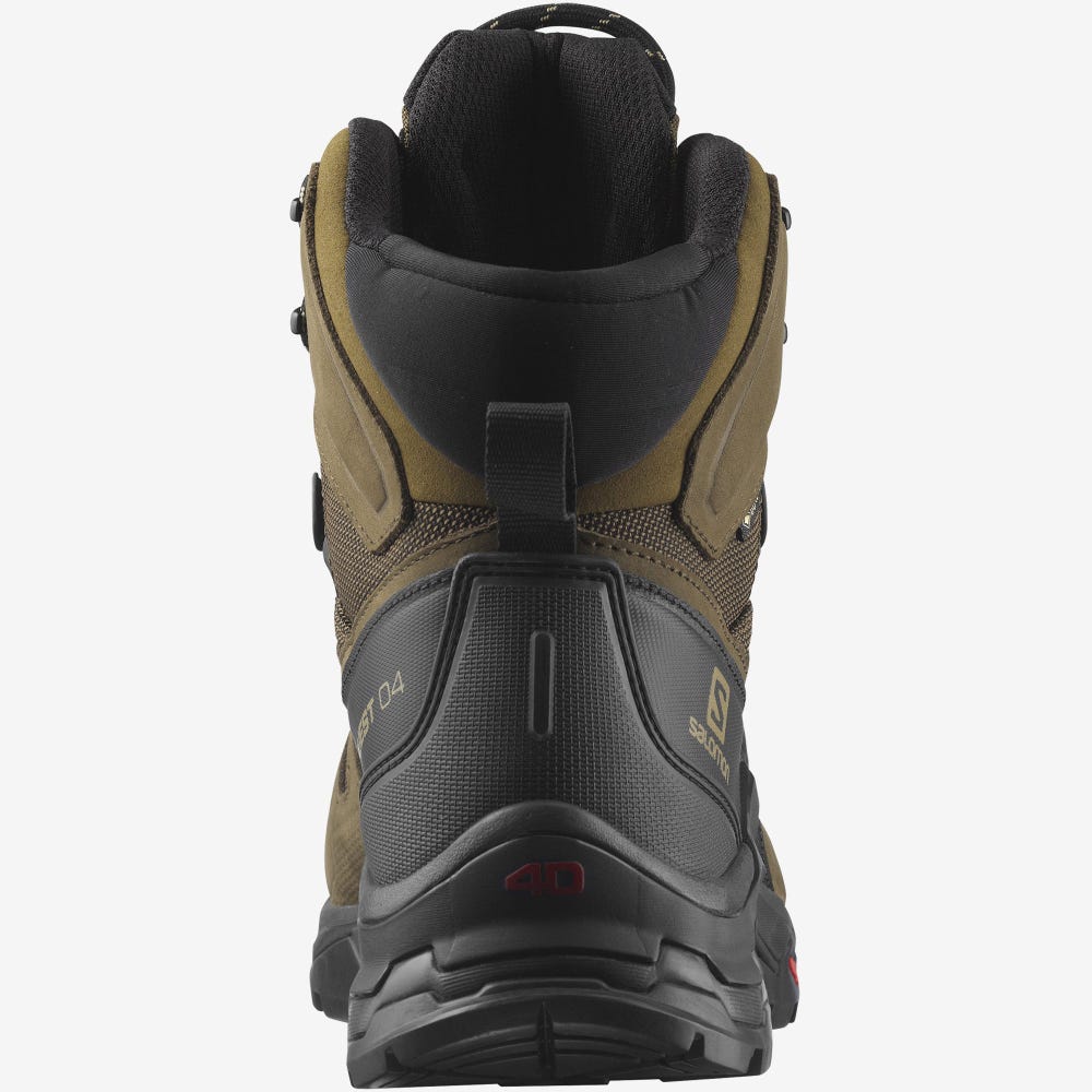 Men's Salomon QUEST 4 GORE-TEX Hiking Boots Black | PLRY-41978