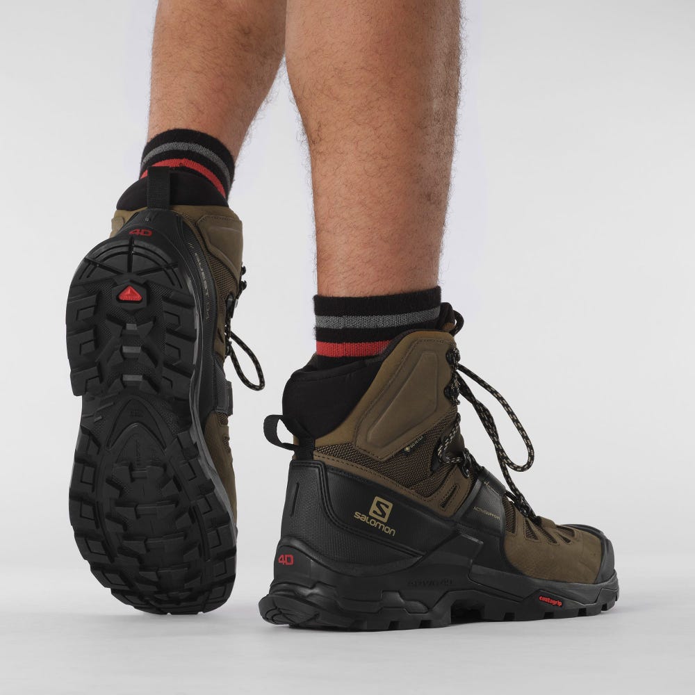 Men's Salomon QUEST 4 GORE-TEX Hiking Boots Black | PLRY-41978