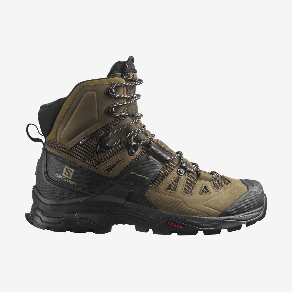 Men\'s Salomon QUEST 4 GORE-TEX Hiking Boots Black | PLRY-41978