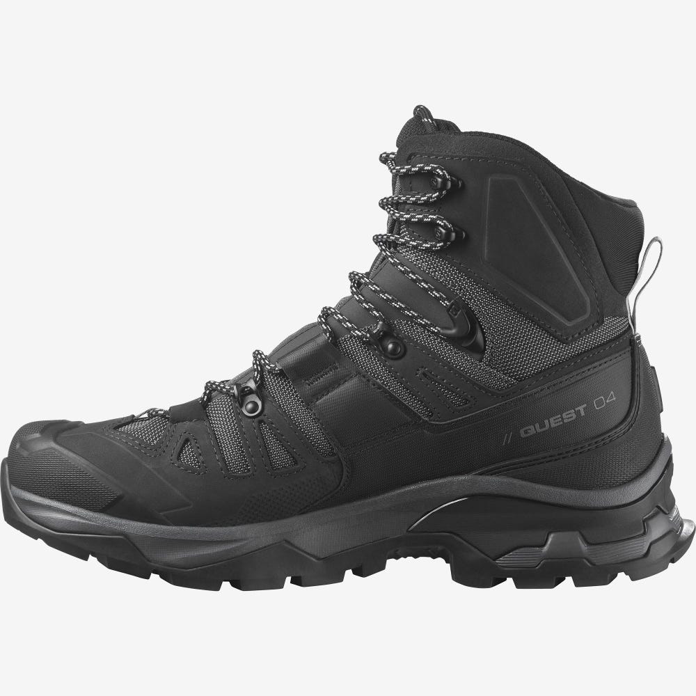 Men's Salomon QUEST 4 GORE-TEX Hiking Boots Grey/Black | PYQF-13298