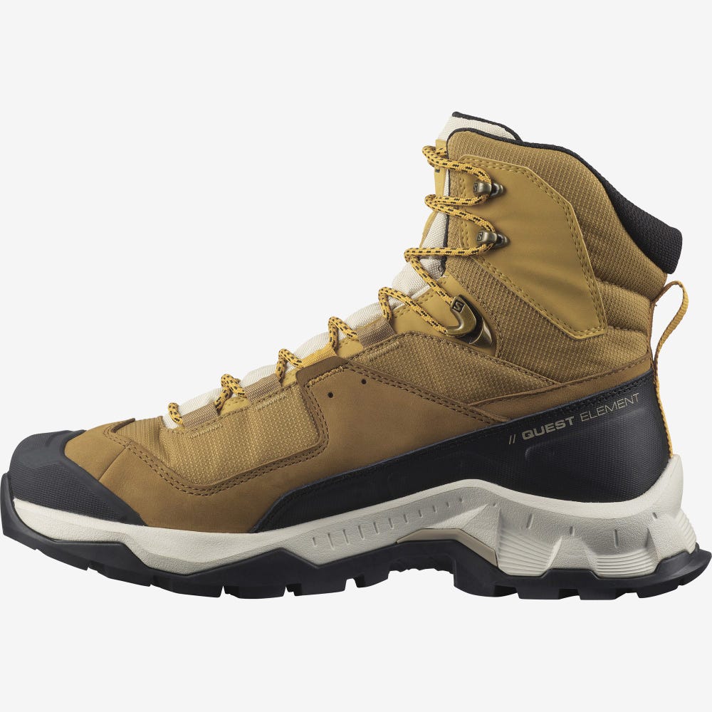 Men's Salomon QUEST ELEMENT GORE-TEX Hiking Boots Brown | CDOH-31605