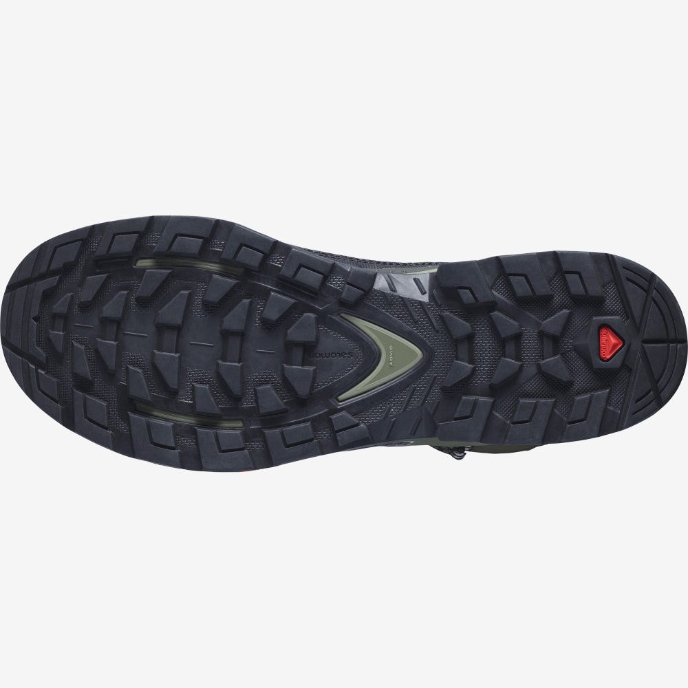 Men's Salomon QUEST ELEMENT GORE-TEX Hiking Boots Black/Deep Green/Olive | HQAS-01523