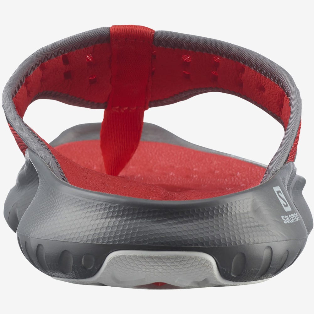 Men's Salomon REELAX BREAK 5.0 Flip Flops Grey/Red/White | DXYC-47068