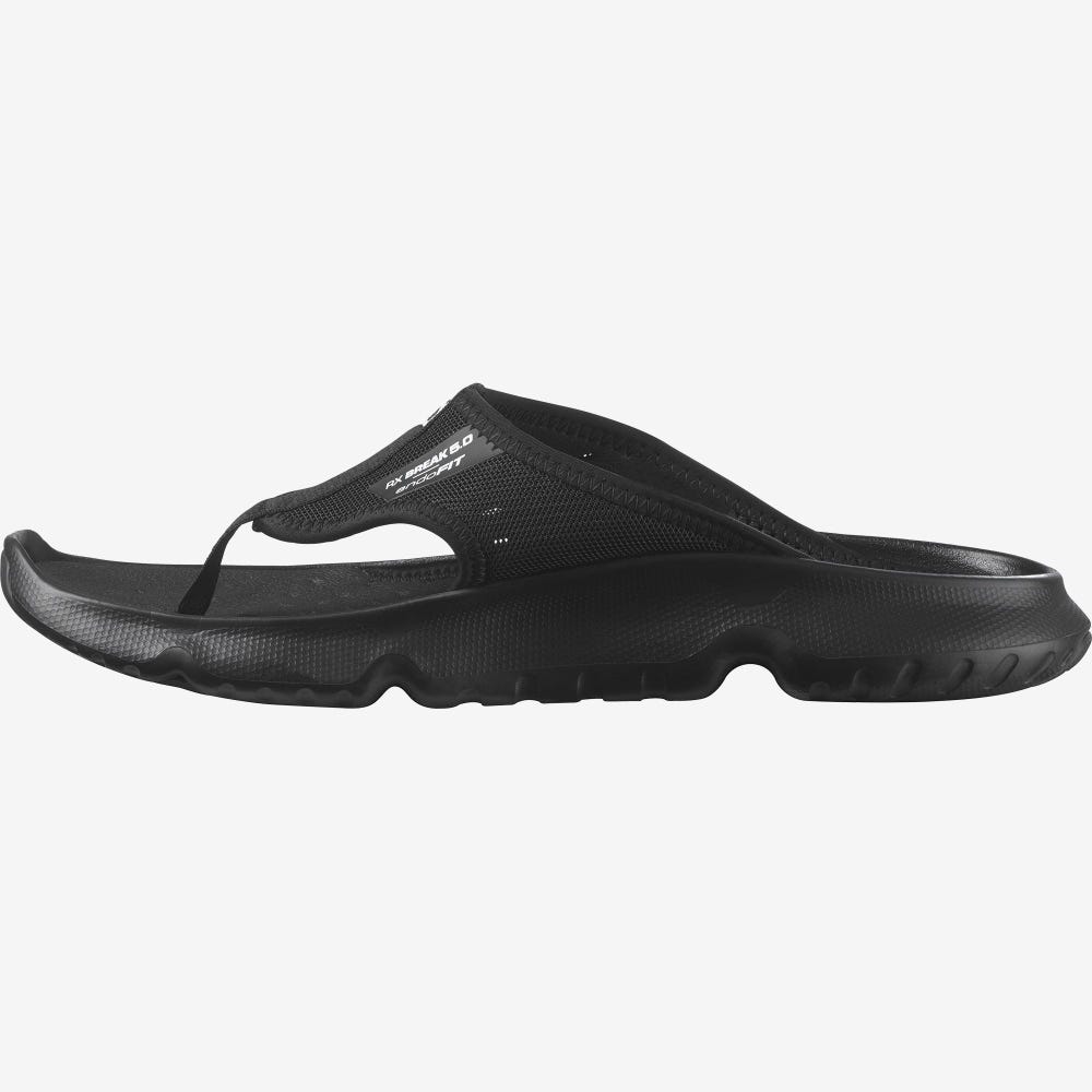 Men's Salomon REELAX BREAK 5.0 Flip Flops Black | FBMI-26931