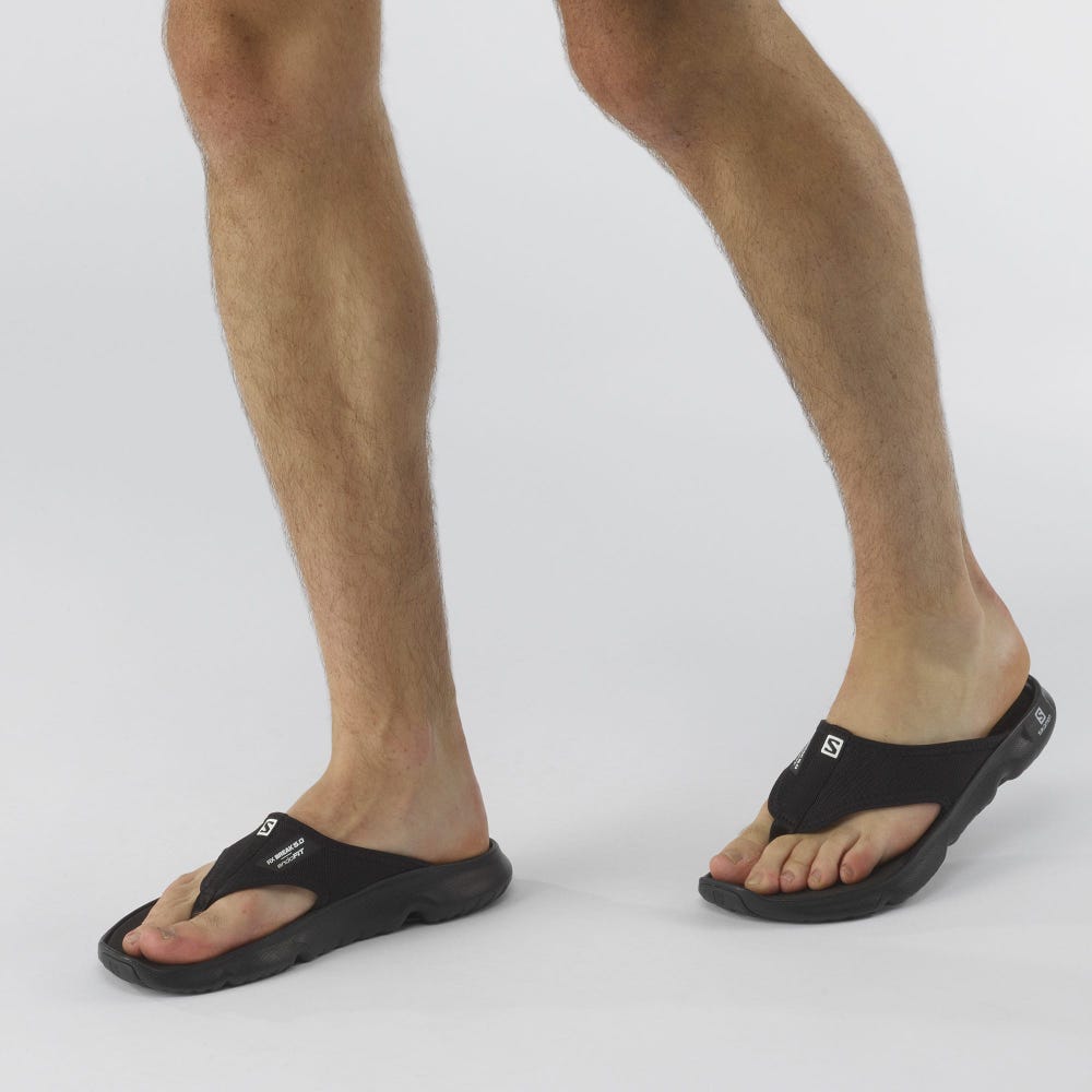Men's Salomon REELAX BREAK 5.0 Flip Flops Black | FBMI-26931