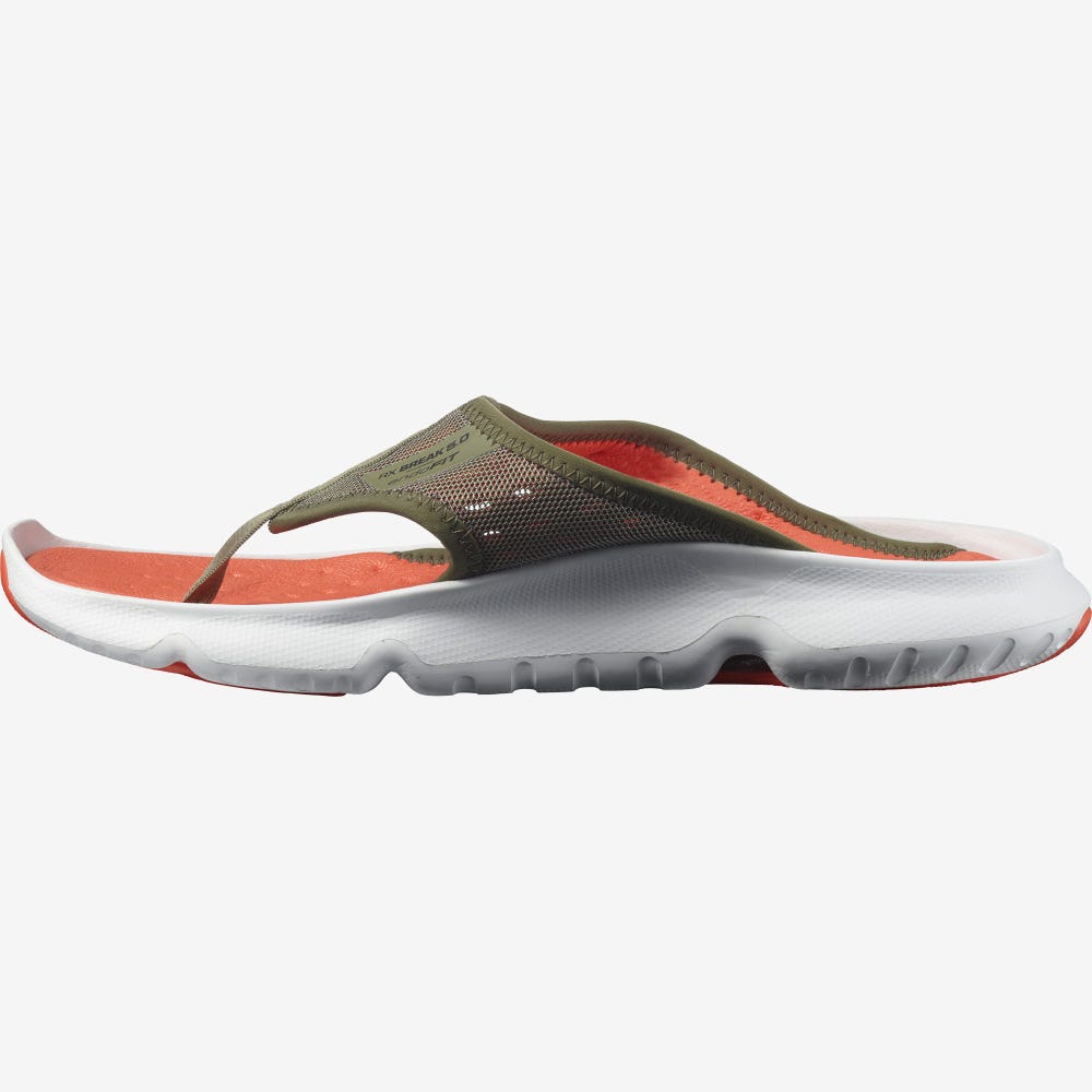 Men's Salomon REELAX BREAK 5.0 Trail Running Shoes Deep Green/White/Pink | ZIMK-98162