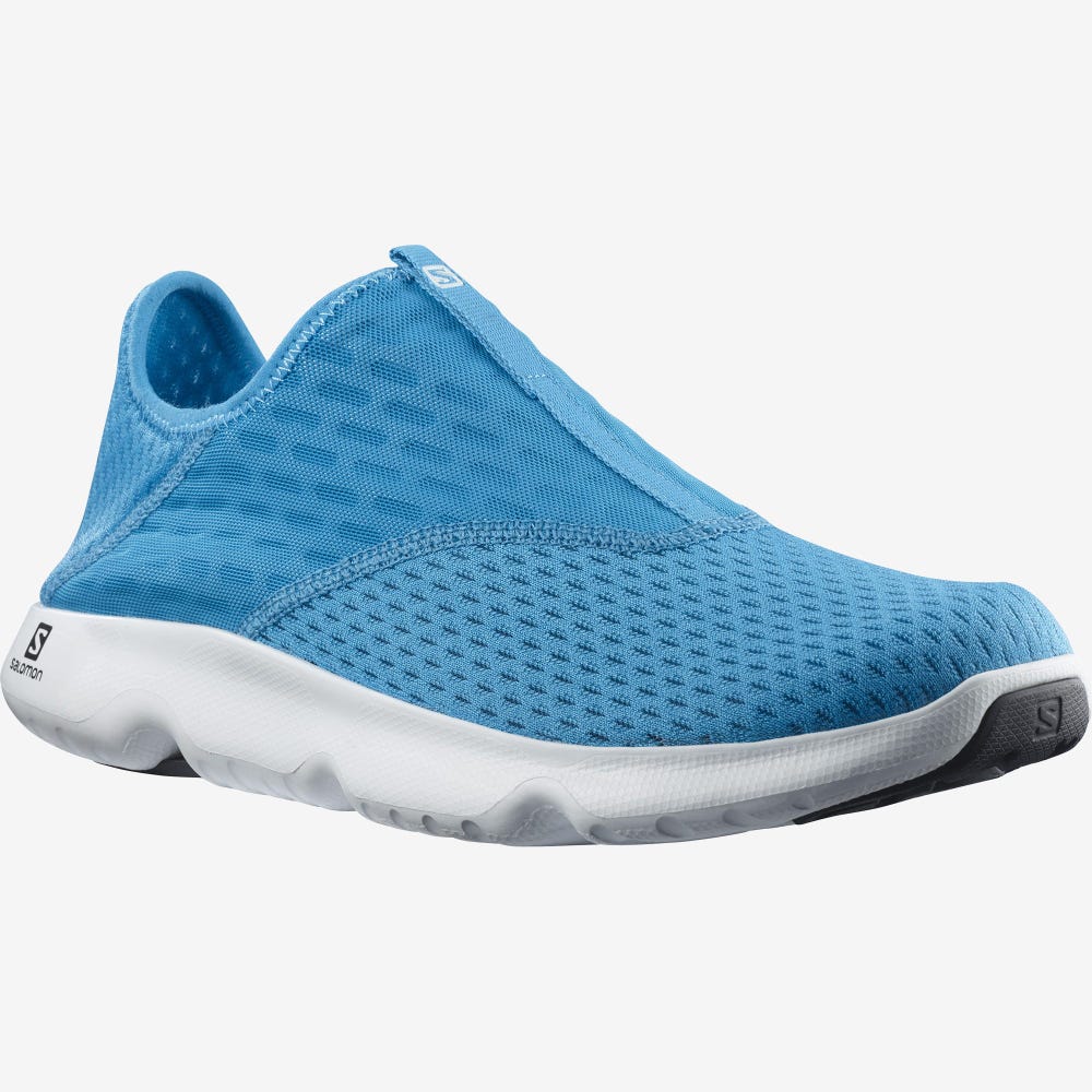 Men's Salomon REELAX MOC 5.0 Slippers Blue/Black/White | EKYS-93476