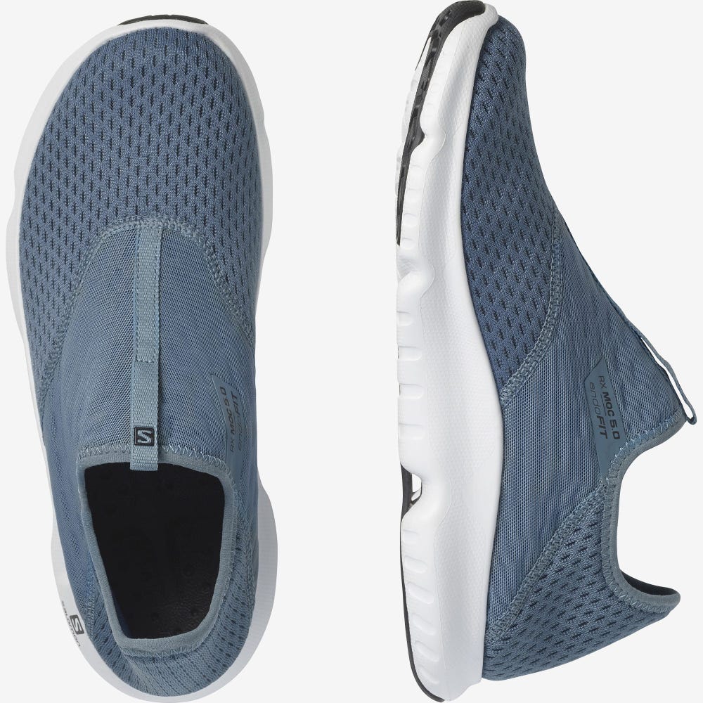 Men's Salomon REELAX MOC 5.0 Slippers Blue/White | MBYO-30289