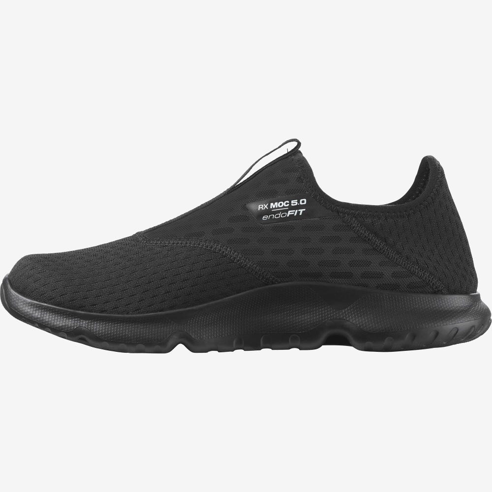 Men's Salomon REELAX MOC 5.0 Slippers Black | TIQS-34178