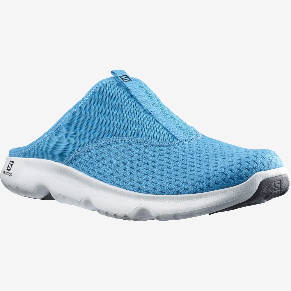 Men's Salomon REELAX SLIDE 5.0 Slippers Blue/Black/White | VRUE-94526