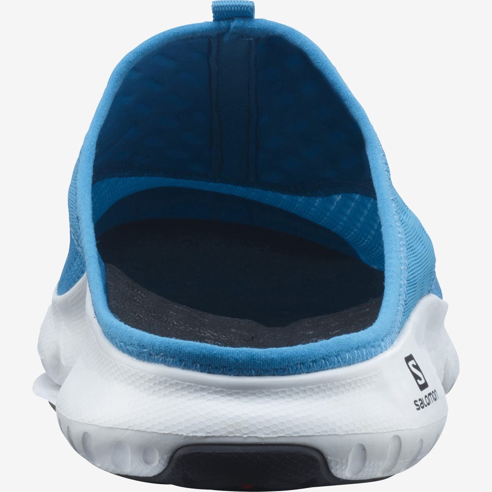 Men's Salomon REELAX SLIDE 5.0 Slippers Blue/Black/White | VRUE-94526