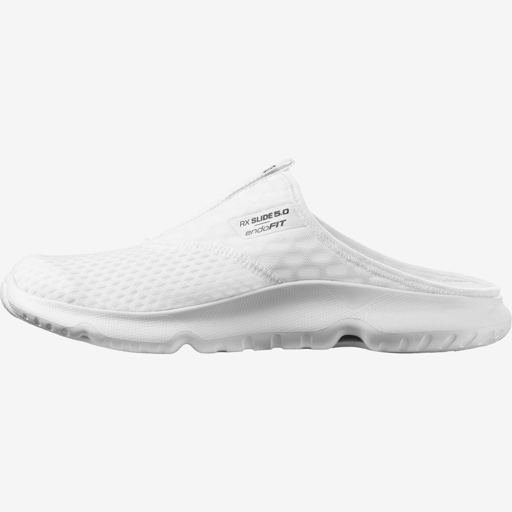 Men's Salomon REELAX SLIDE 5.0 Slippers White | XQCD-41069